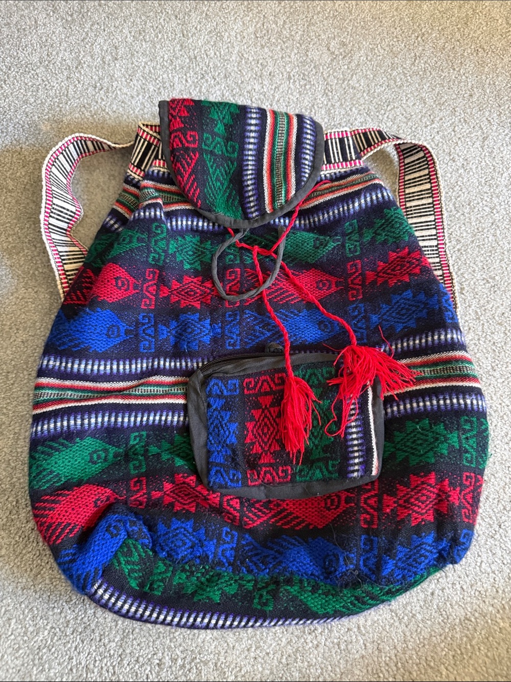 Bohemian Multicolor Woven Backpack